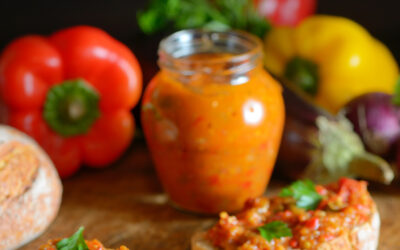 Eggplant and Red Pepper Spread (Zacuscă)