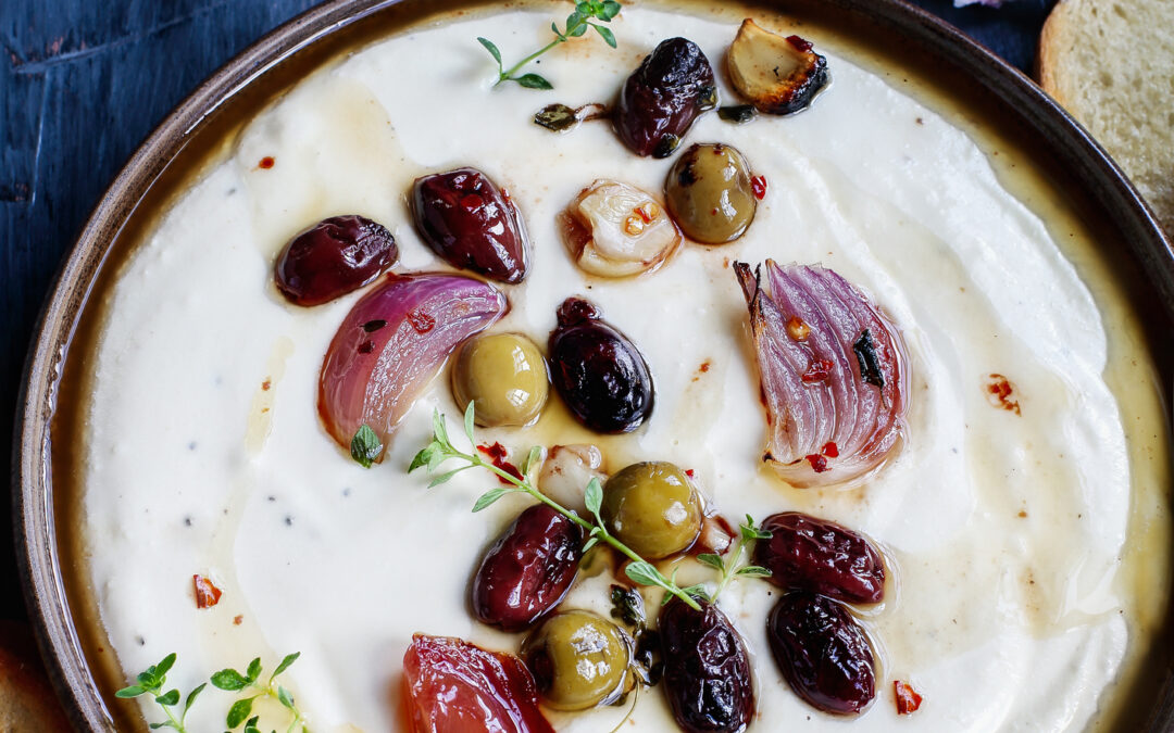 Whipped Feta with Marinated Olives