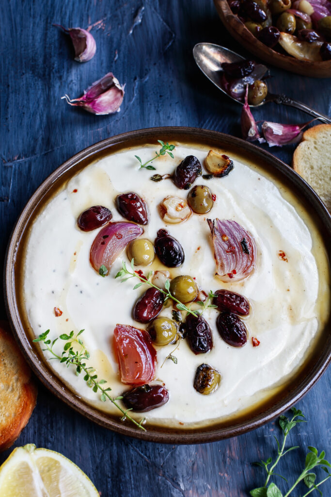 Whipped Feta with Marinated Olives