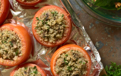 Baked Tomato with Quinoa and Mushroom