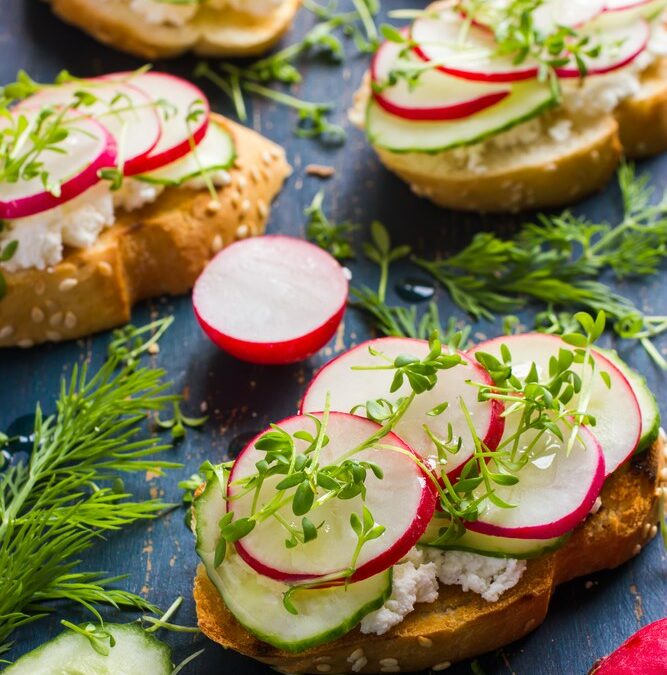 Feta and Radish Bruschetta