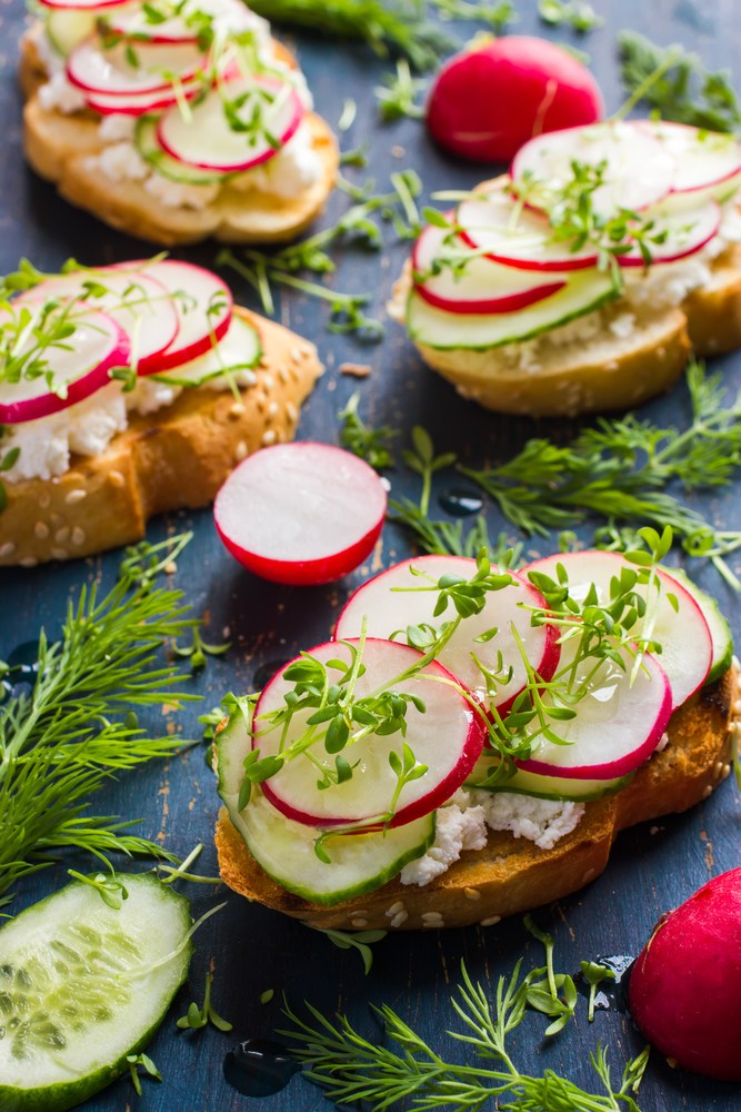 Feta and Radish Bruschetta