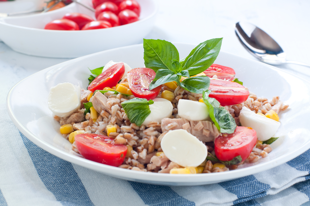 Cold Farro Caprese Salad